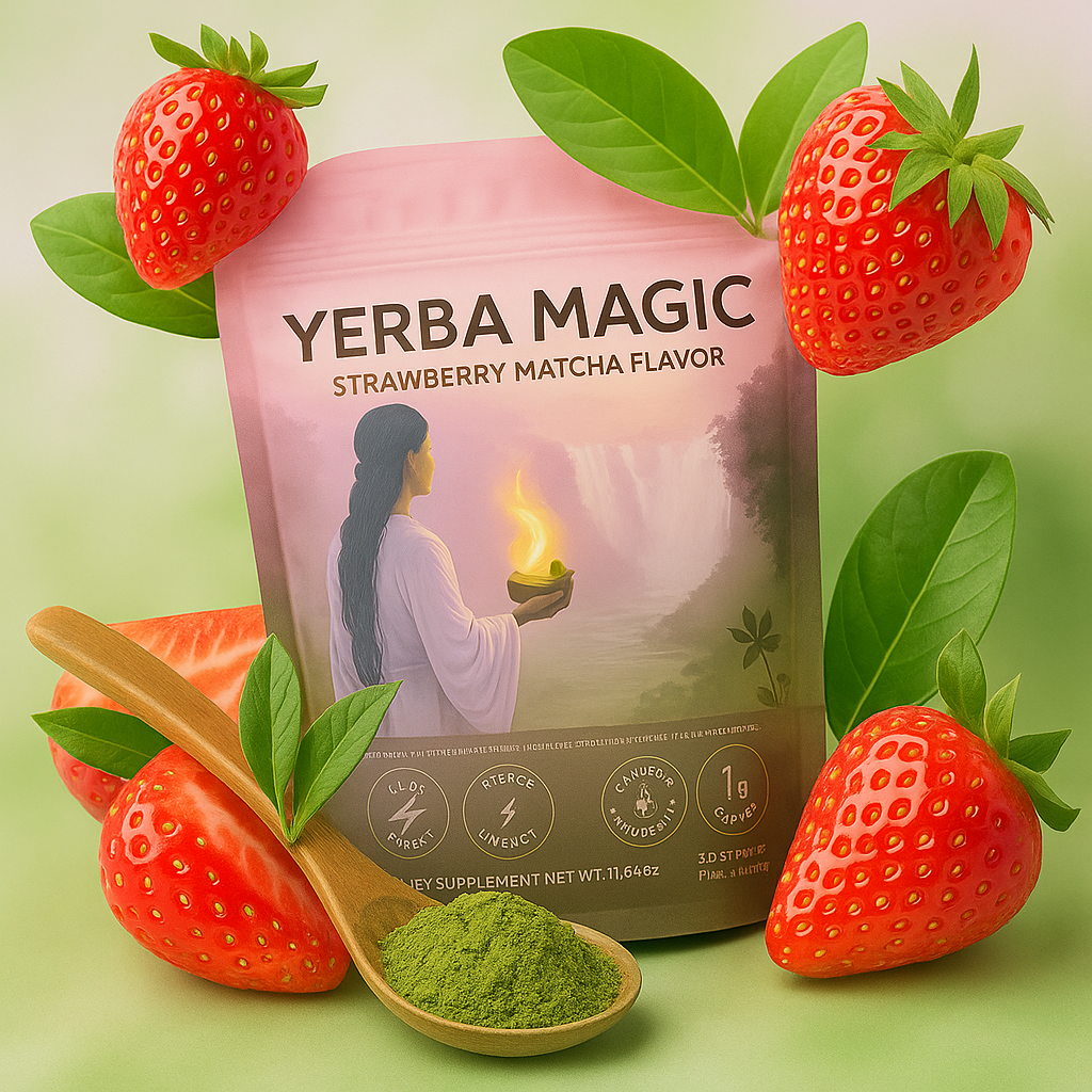 Peach Mango Yerba Mate Energy Drink Powder | Probiotic & Prebiotic Gut Support + Lion’s Mane for Focus – Clean Energy Boost – Ellasie